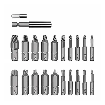 22pcs Damaged Screw Extractor Set for Broken Screw HSS Broken Bolt Extractor Screw Remover Kits