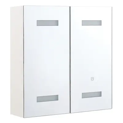 Bathroom Wall Mounted Mirror Cabinet LED TALAGAPA cm cm White