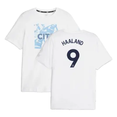 (L) Man City FtblCore Graphic Tee (White) (HAALAND 9)