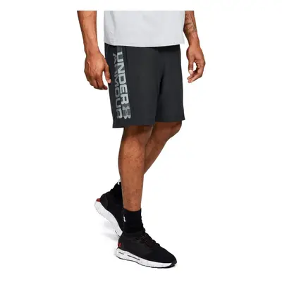 (M, Black/Zinc Gray) Under Armour Mens Woven Graphic Wordmark Lightweight Breathable Shorts