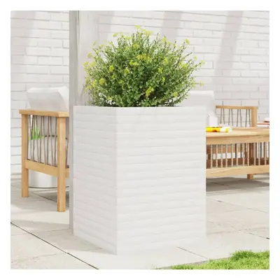 vidaXL Garden Planter White 50x50x68.5 cm Solid Wood Pine