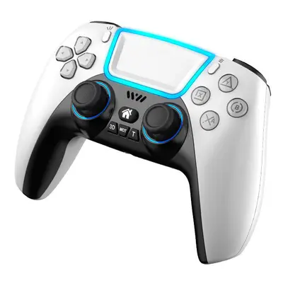 (White) Wireless Game Controller Gamepad With Light Touchpad Back Key Support 3D Joystick for An