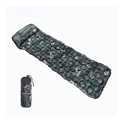 (Camouflage) Outdoor Sleeping Pad Camping Inflatable Mattress with Pillows Travel Mat Folding Be