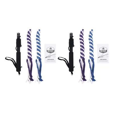 2X Flirt Pole Rope Tug Dog Toy, Braided Cotton Blend Rope Outdoor Interactive Toy for Pulling, T