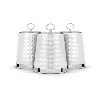 Tower 3-Piece Stainless Steel White Canister | T826207WHT