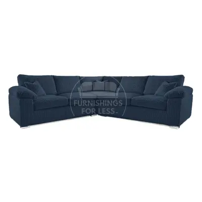 (Navy Blue, Seater Symmetrical Corner) Delta Fullback Cord Corner Sofa Range