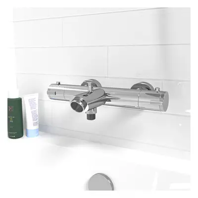 Nes Home Deck Mounted Thermostatic Chrome Bath Filler Shower Mixer Tap