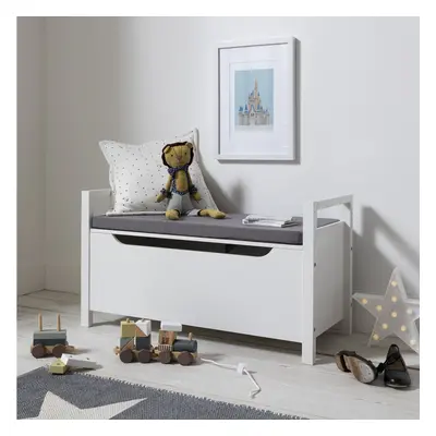 Osman Toy Box with Cushion in Classic White