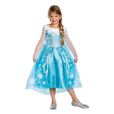 (5-6 Years, Blue) Frozen Girls Deluxe Elsa Costume Dress