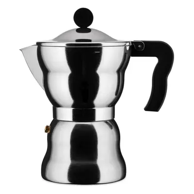 (6 Cups) Design Espresso Coffee Maker, Aluminum Body, Handle and Knob in Thermoplastic Resin, Cu