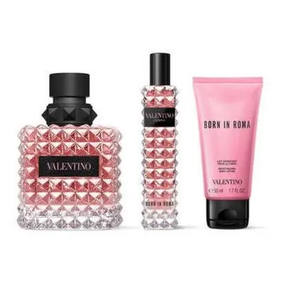 Valentino Born In Roma Donna Pcs Set For Women: 3.4 Eau De Toilette + 1.7 Body Lotion + 0.5 Eau 