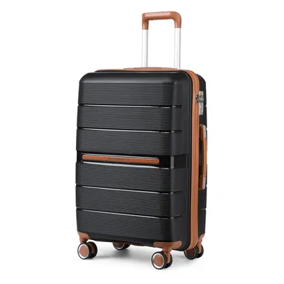 (Black, K2392L NY SUITCASE) British Traveller Hard Shell Suitcase