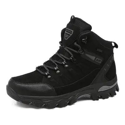 (black, 46) Men&apos;s And Women&apos;s Outdoor Shoes High Top Wear-resistant Warm Cotton Boots 