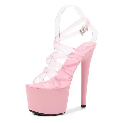 (pink, 43) Heels Ultra-high Sandals For Women Patent Leather Sandals Special Sexy Black Series 1