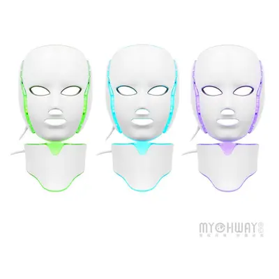 (white, 1) Colors Led Photon Facial Neck Mask Acne Therapy Skin Rejuvenation Beauty Machine