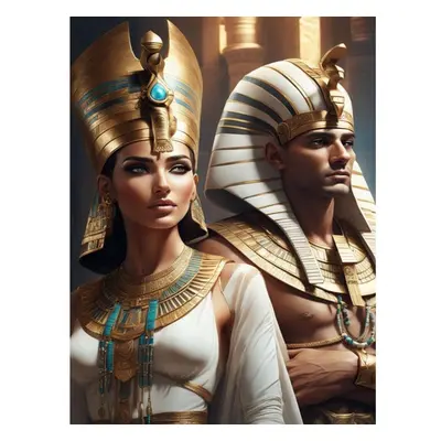 (as the picture, Square drill 50x70cm) Diamond Painting New Arrivals Egypt Queen And Prince Diy 