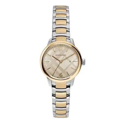 Burberry Womens Watch Swiss The Classic Round TwoTone Stainless Bracelet BU10118