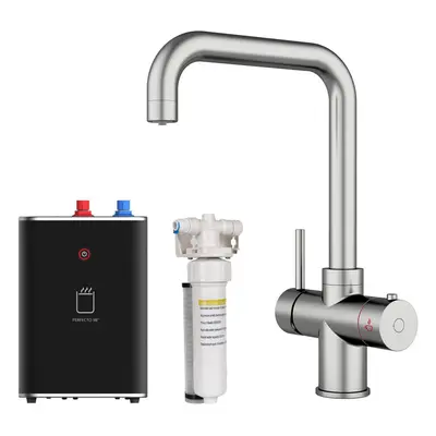 SIA Brushed Nickel 3-in-1 Instant Boiling Hot Water Tap Including Tank & Filter