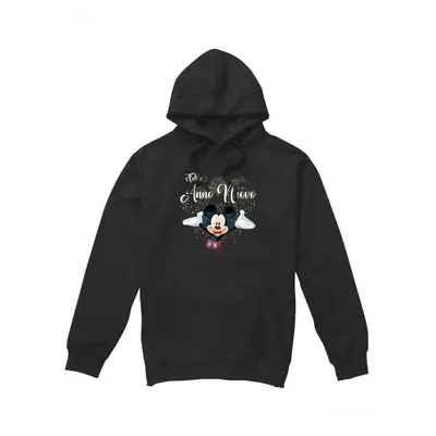 (M, Black) Disney Mens Italian Mickey Mouse Fireworks New Year Hoodie