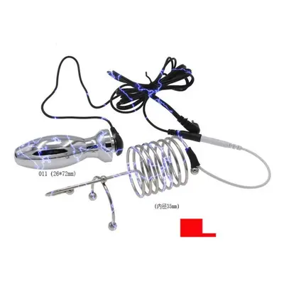 (pink) Bdsm Electric Shock Anal Plug Penis Plug Electrosex Rings E-stim Anus Stimulator Chastity