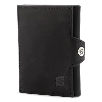 (Black/Brown) SERASAR|Cowhide Leather Wallet for Men "Genius"