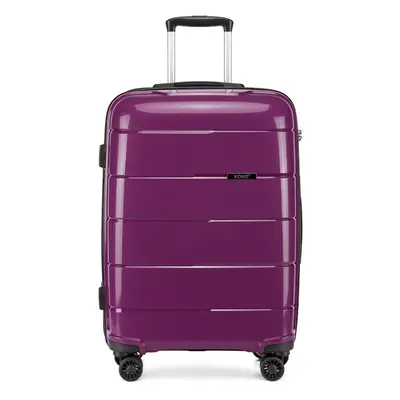 (Purple, inch) 20/24/28 Inch PP Hard Shell Suitcase Travel Trolley With TSA Lock