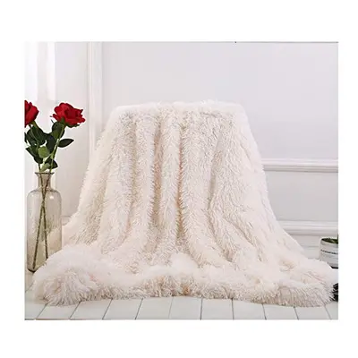 Hggzeg Super Soft Long Shaggy Throw Blanket, Elegant Cozy Faux Fur Decorative Throw Blanket for 