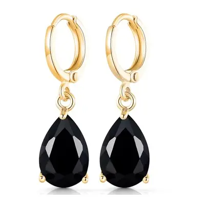 Crystalline Azuria Teardrops Wedding Dangle Earrings with Black Zirconia Crystals ct Gold Plated