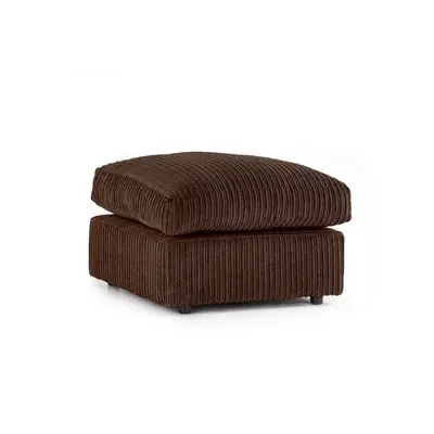 (Chocolate) Large Jumbo Cord Fabric Footstool