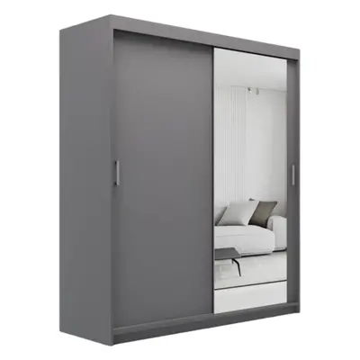 (150cm, Grey) ELUKS Modern Sliding Door Wardrobe OVI