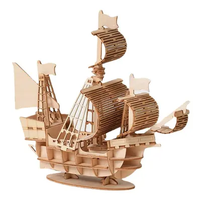 DIY 3D Wooden Handmade Assemble Three-dimensional Marine Sailing Ship Model Building Toy