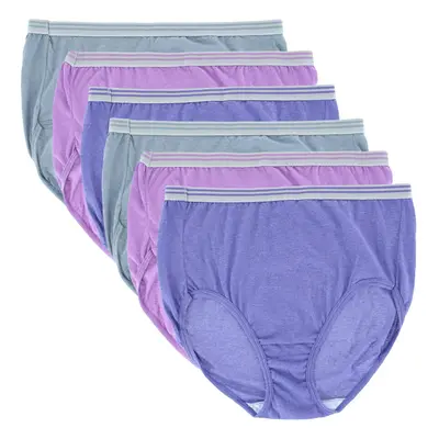 Fruit of the Loom Women's Plus-Size Fit For Me Women's Heather Briefs Pack Underwear -Assorted