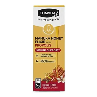 Comvita Immune Support Manuka Honey Elixir with Propolis and Zinc (UMF 10+, MGO 263+) - 200ml