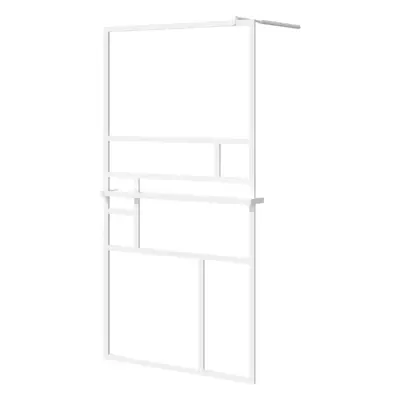 (white, x cm/pattern 2) vidaXL Walk-in Shower Wall Bath Enclosure with Shelf ESG Glass and Alumi