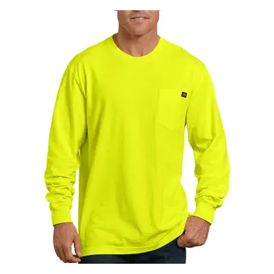 Dickies mens Long Sleeve Heavyweight Neon Crew Neck Tee T Shirt Bright Yellow Large US