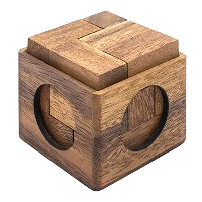 Cube Puzzle: Wooden Puzzle for Adults Handmade 3D Brain Teaser Soma Cube Brain Teaser Puzzle STE