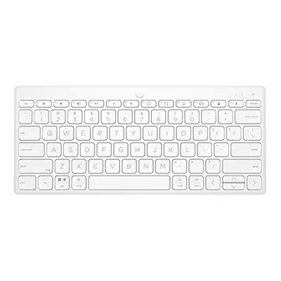 350 Compact Bluetooth Keyboard, White, Connect up to Devices via Bluetooth 5.2, Multi-OS, with S