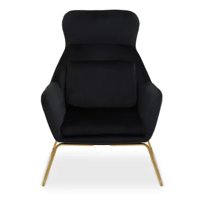 Sturdy Black Velvet Armchair, Easy Care Velvet Accent Armchair, Indoor Dining with Velvet Bedroo