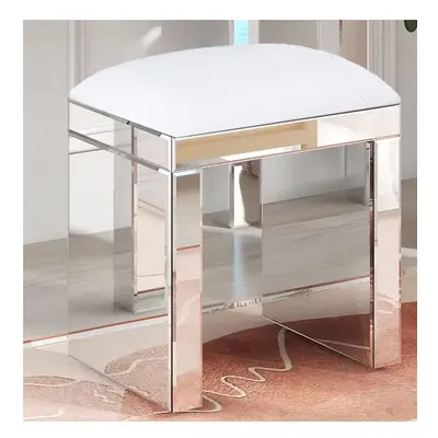 (Stool Only) Mirrored Dressing Table Stool Mirror- Available Individually Or As Set