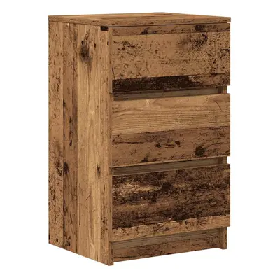 vidaXL Bedside Cabinet with Drawers Old Wood 39x35x65 cm bedside table