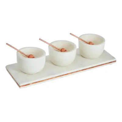 Premier Housewares Pc Marble / Copper Inlay Serving Board Set