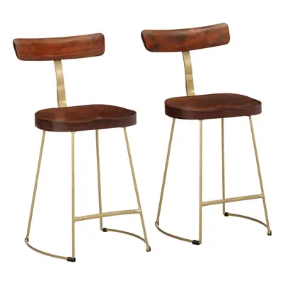 (brown, x x cm) vidaXL Gavin Bar Stools Dining Room Chair Seat Stool Solid Mango Wood pcs