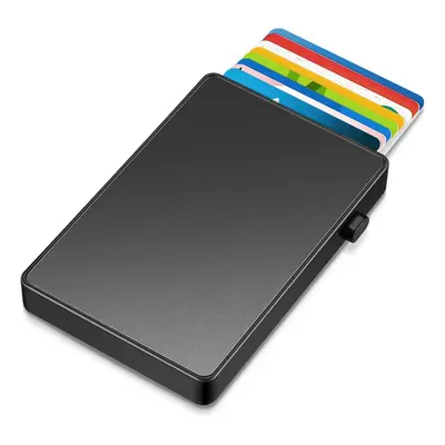 New Bring Metal Card Holder Aluminum Alloy Extra Thin One Tap To Popup Design Card Holder RFID B