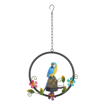 (Blue, Parrot) Parrot Owl Pattern Hanging LED Solar Light Outdoor Garden Lawn Lamp Energy-saving