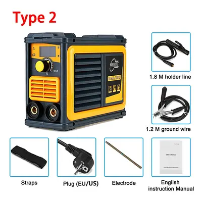 (EU Plug, Type 2) 220V 250A Handheld Electric Welder MMA Inverter ARC IGBT Welding Machine Tool