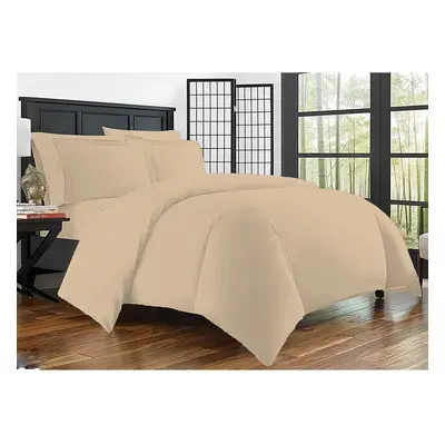 (Double, Beige) 100% EGYPTIAN COTTON TC DUVET QUILT COVER SET SINGLE DOUBLE KING SIZE