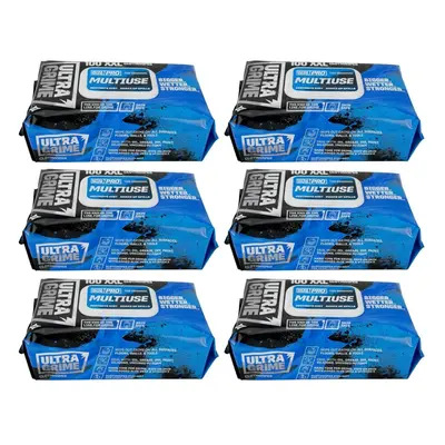 (6 X Packs) Ultragrime Pro Multiuse Industrial Strength Wet Wipes XXL+ in Packs of