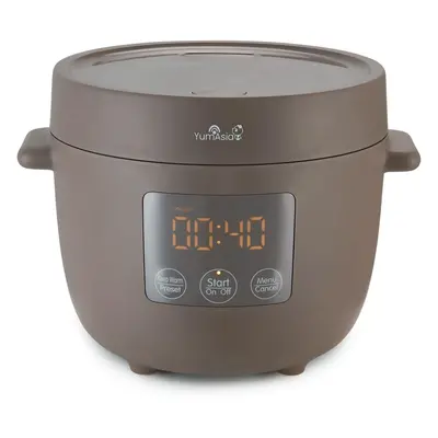 (Pebble Grey) Mini Rice Cooker with Ceramic Bowl (2.5 cups, 0.45 litre) Rice Cooking Functions, 