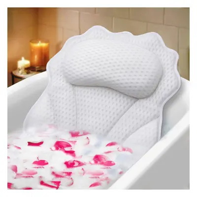 Bath Pillow RUVINCE Ergonomic Luxury bathtub pillow with head,Neck, Shoulder and back support, 4