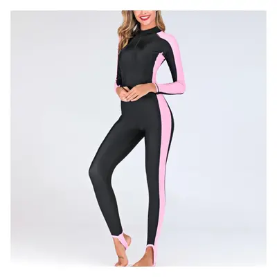 (pink, XXXL) Margot Women Plus Swimsuit Long Sleeve Wetsuit Sun Protection Suit Jellyfish Suit